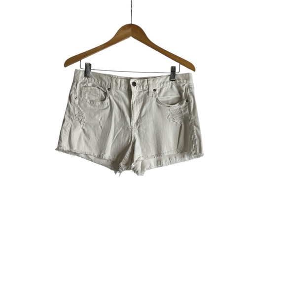 Genetic Denim Stevie White Jean Shorts – Frayed Hem - Picture 1 of 9